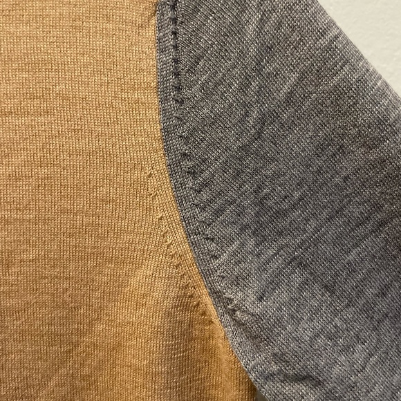 Marks and Spencer Merino Wool Light Brown and Grey Sweater - Picture 7 of 13